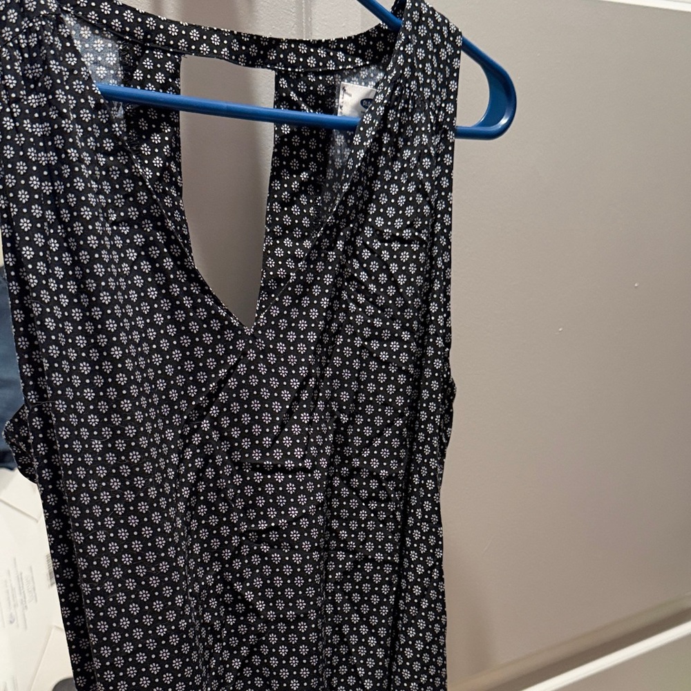 Old Navy Black and White Floral Midi Dress